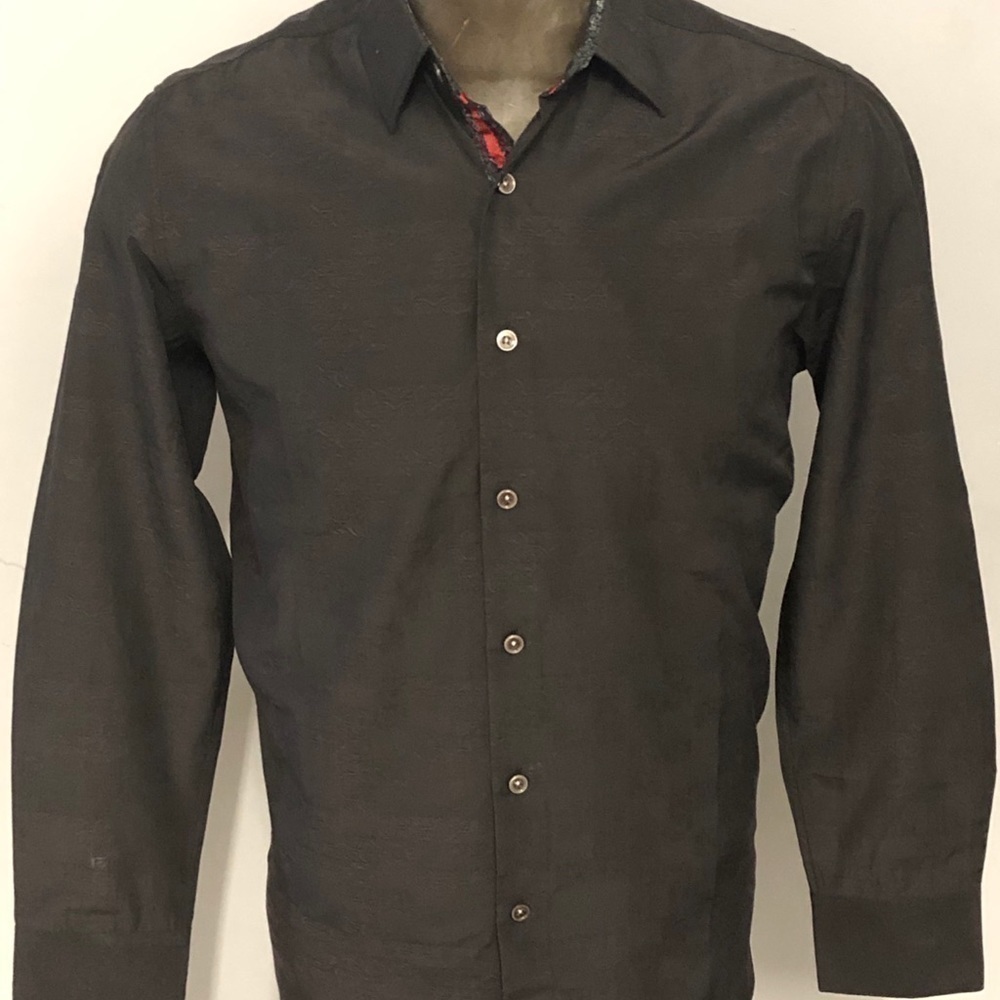 Deniko Shirt Button front black modern fit